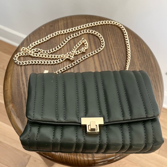 Zara green quilted small Chain crossbody purse - Picture 3 of 9